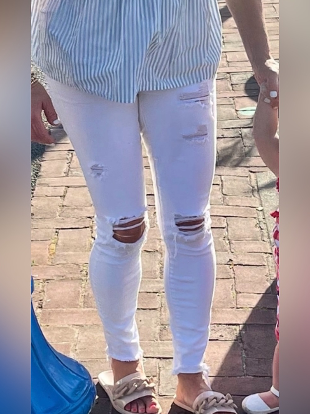 Maternity Articles Of Society White Distressed Skinny Jeans maternity